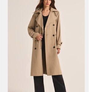 Z Supply Tan Trench Coat with Belted Waist